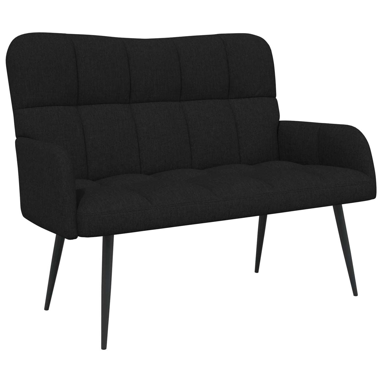 Sofa a Due Posti Nero 115 x 61 x 87 cm Tessuto | homemem39
