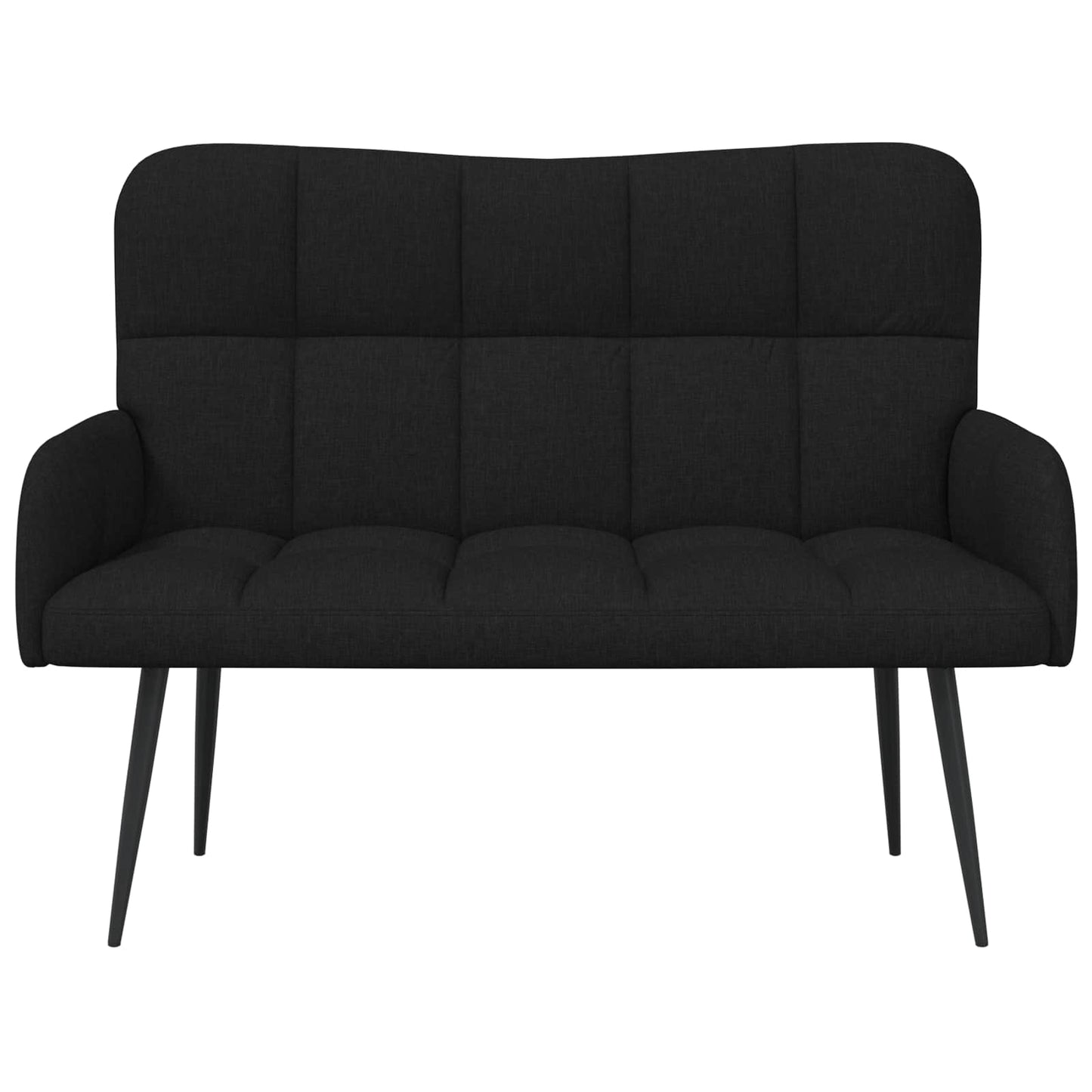 Sofa a Due Posti Nero 115 x 61 x 87 cm Tessuto | homemem39