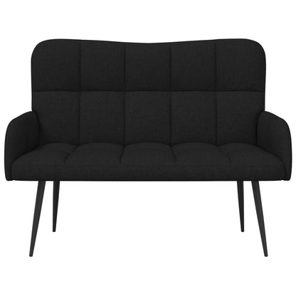 Sofa a Due Posti Nero 115 x 61 x 87 cm Tessuto | homemem39