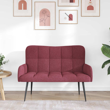 Divano a 2 Posti Rosso Vino 115 x 61 x 87 cm Tessuto