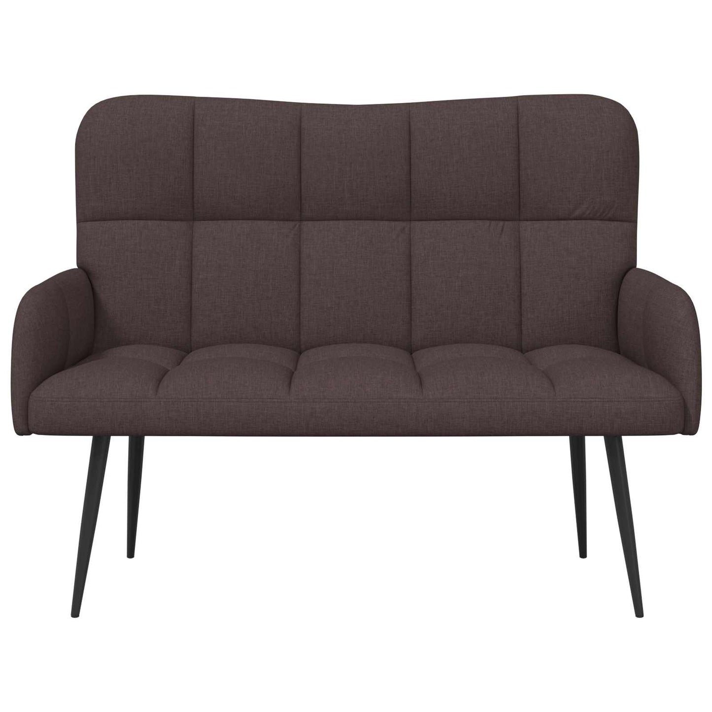 Divano a 2 Posti Marrone Scuro 115 x 61 x 87 cm Tessuto