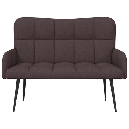 Divano a 2 Posti Marrone Scuro 115 x 61 x 87 cm Tessuto