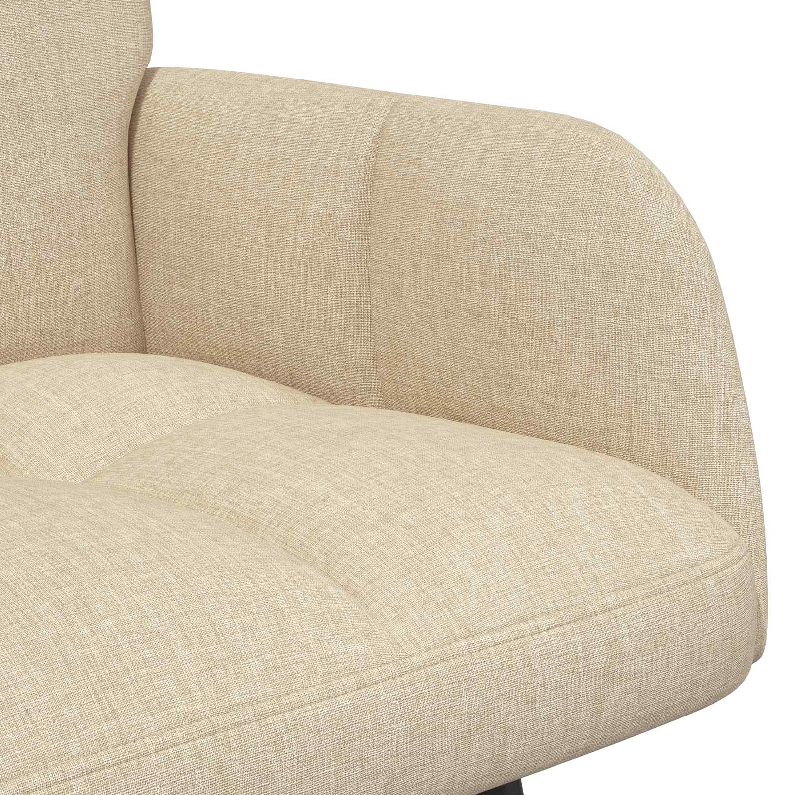 Sofa a Due Posti Crema 115 x 61 x 87 cm Tessuto | homemem39