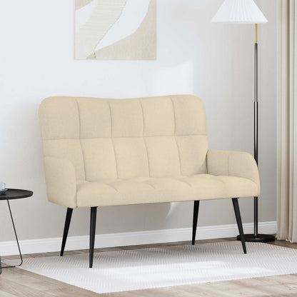 Divano a 2 Posti Crema 115 x 61 x 87 cm Tessuto