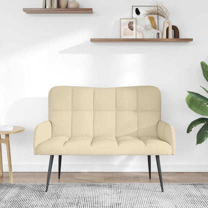 Sofa a Due Posti Crema 115 x 61 x 87 cm Tessuto | homemem39