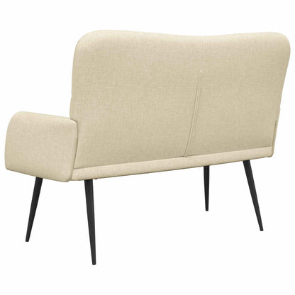 Divano a 2 Posti Crema 115 x 61 x 87 cm Tessuto