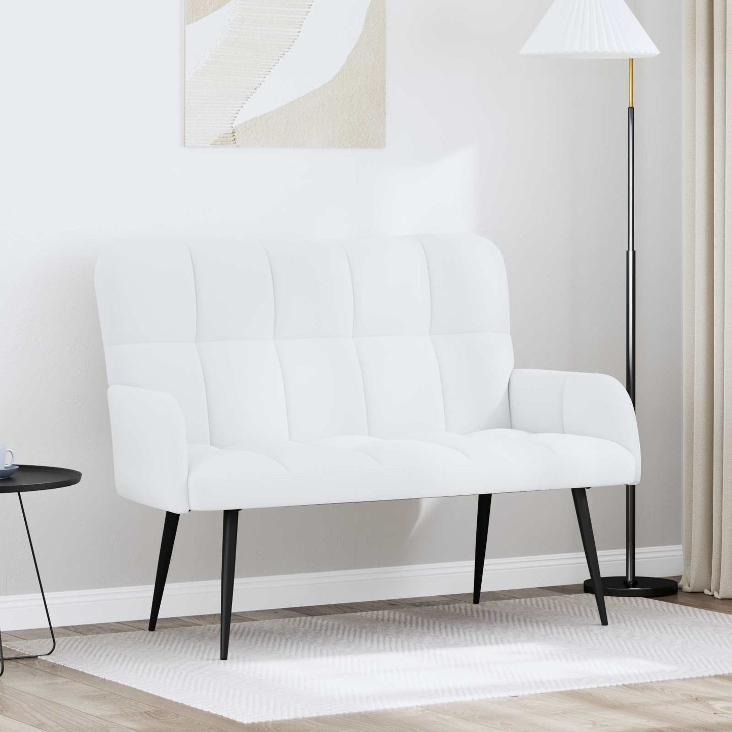 Sofa a Due Posti Bianco 115 x 61 x 87 cm Tessuto | homemem39