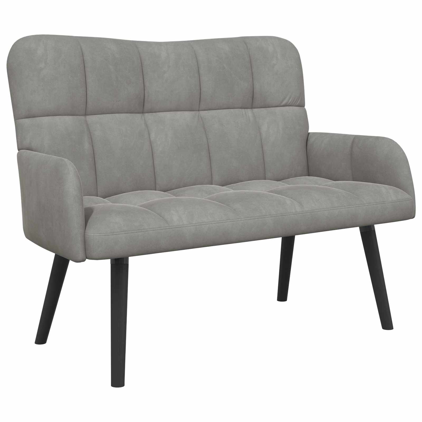 Sofa a Due Posti Grigio chiaro 115 x 61 x 87 cm Velluto | homemem39