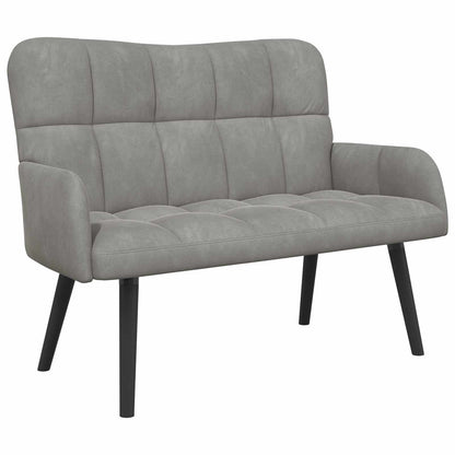 Sofa a Due Posti Grigio chiaro 115 x 61 x 87 cm Velluto | homemem39