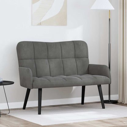 Sofa a Due Posti Grigio scuro 115 x 61 x 87 cm Velluto | homemem39