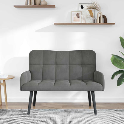 Sofa a Due Posti Grigio scuro 115 x 61 x 87 cm Velluto | homemem39
