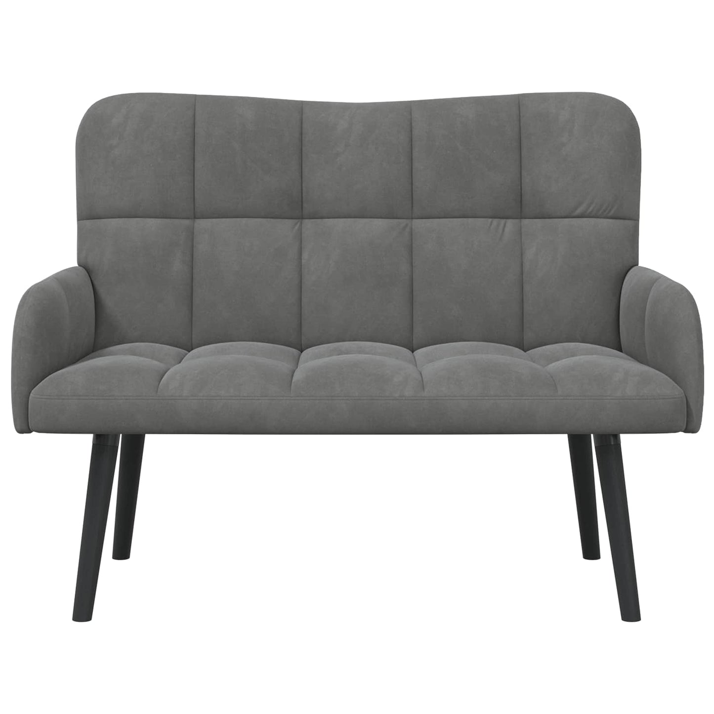 Sofa a Due Posti Grigio scuro 115 x 61 x 87 cm Velluto | homemem39