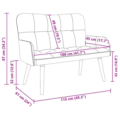 Sofa a Due Posti Grigio scuro 115 x 61 x 87 cm Velluto | homemem39