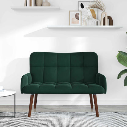 Divano a 2 Posti Verde Scuro 115 x 61 x 87 cm Velluto (V)