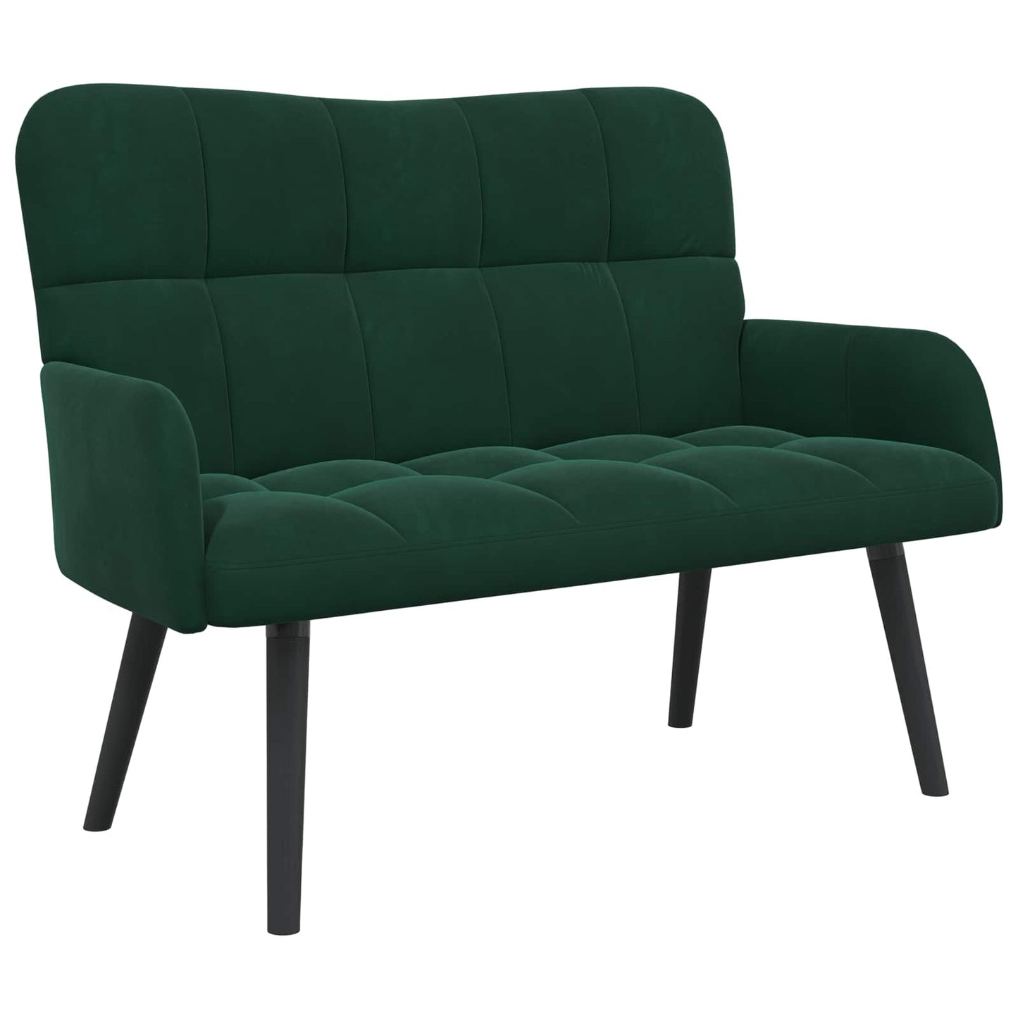 Divano a 2 Posti Verde Scuro 115 x 61 x 87 cm Velluto (V)