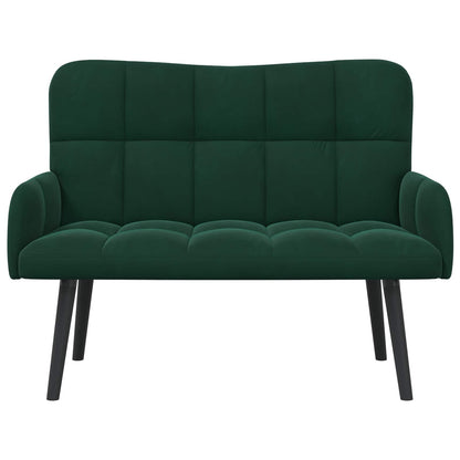 Divano a 2 Posti Verde Scuro 115 x 61 x 87 cm Velluto (V)