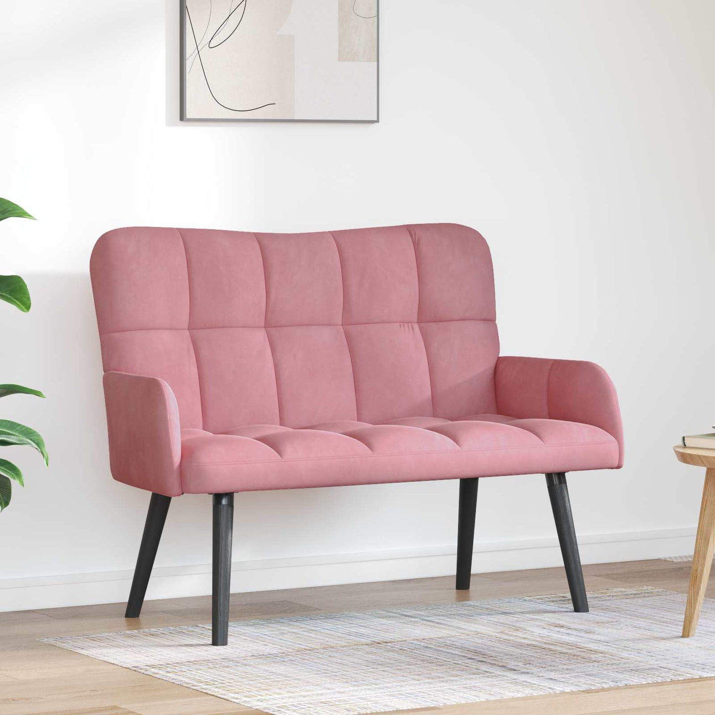 Divano a 2 Posti Rosa 115 x 61 x 87 cm Velluto (V)