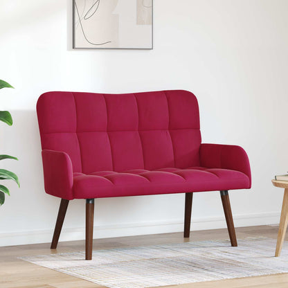 Divano a 2 Posti Rosso Vino 115 x 61 x 87 cm Velluto (V)
