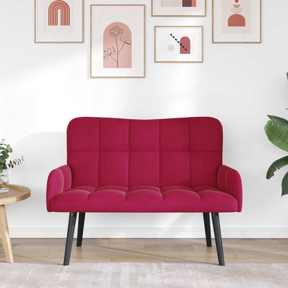Sofa a Due Posti Rosso vino 115 x 61 x 87 cm Velluto | homemem39