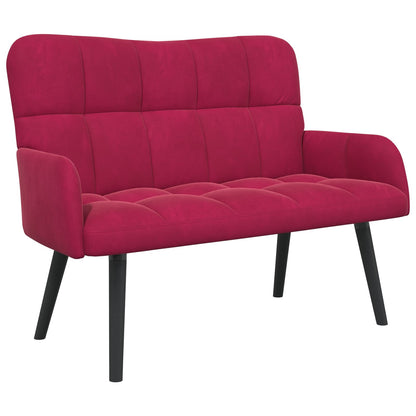 Sofa a Due Posti Rosso vino 115 x 61 x 87 cm Velluto | homemem39
