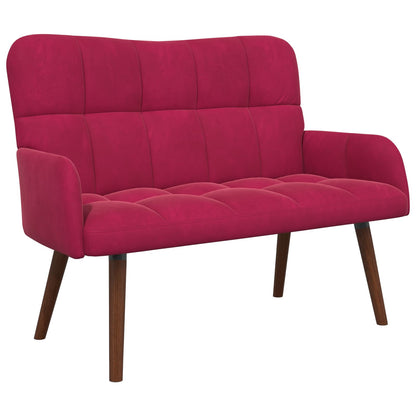 Divano a 2 Posti Rosso Vino 115 x 61 x 87 cm Velluto (V)