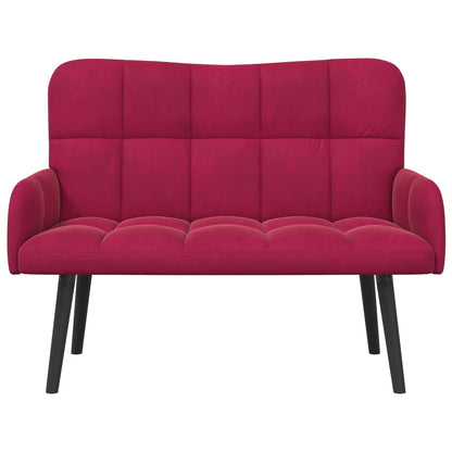 Sofa a Due Posti Rosso vino 115 x 61 x 87 cm Velluto | homemem39