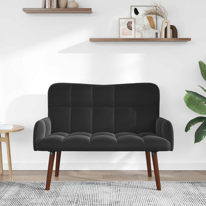 Divano a 2 Posti Nero 115 x 61 x 87 cm Velluto (V)