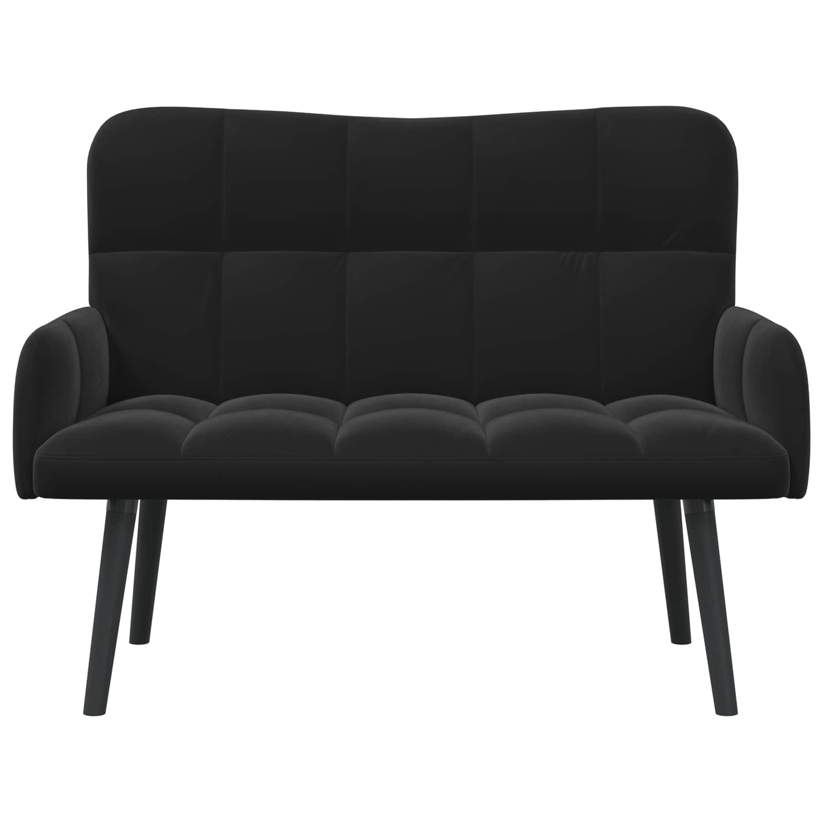 Sofa a Due Posti Nero 115 x 61 x 87 cm Velluto | homemem39
