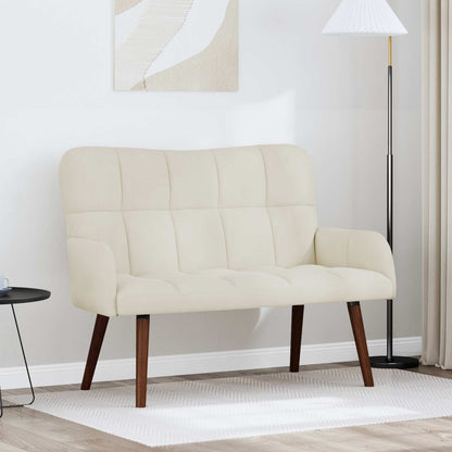 Divano a 2 Posti Crema 115 x 61 x 87 cm Velluto (V)