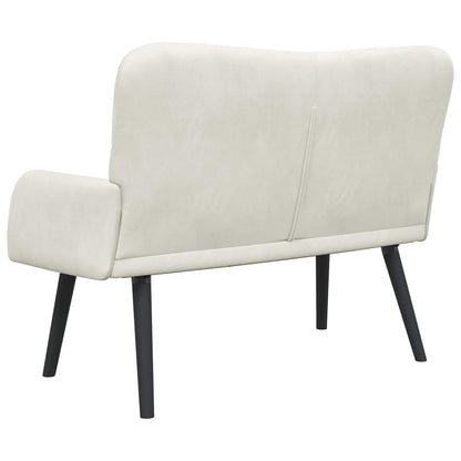 Sofa a Due Posti Crema 115 x 61 x 87 cm Velluto | homemem39
