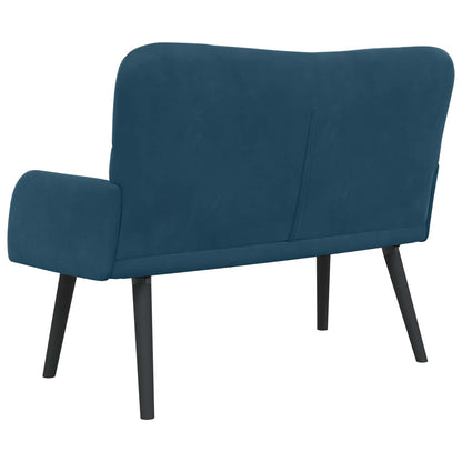 Sofa a Due Posti Blu 115 x 61 x 87 cm Velluto | homemem39