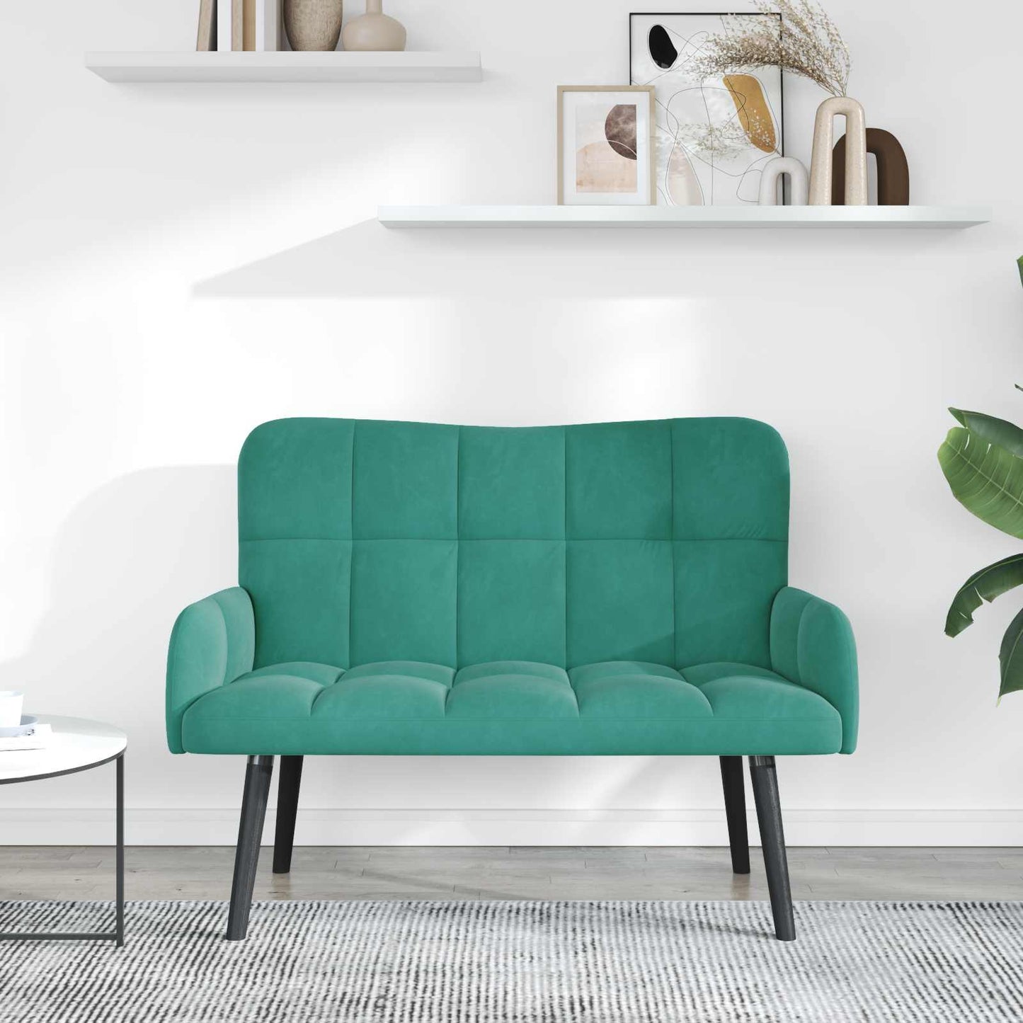 Sofa a Due Posti Turchese 115 x 61 x 87 cm Velluto | homemem39