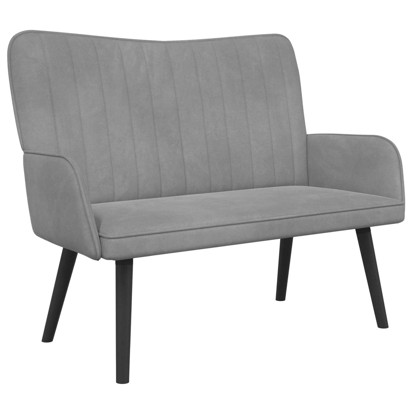 Divano a 2 Posti Grigio Chiaro 115 x 61 x 87 cm Velluto (V)