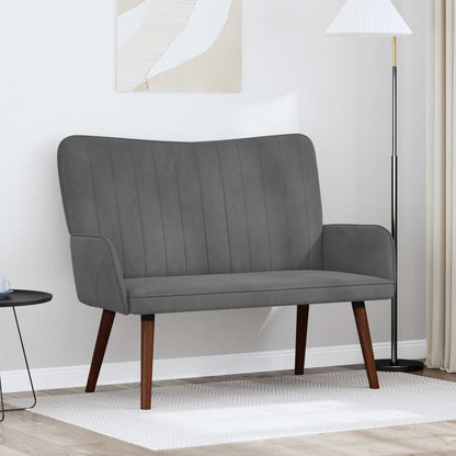 Divano a 2 Posti Grigio Scuro 115 x 61 x 87 cm Velluto (V)