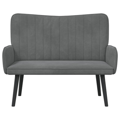 Sofa a Due Posti Grigio scuro 115 x 61 x 87 cm Velluto | homemem39