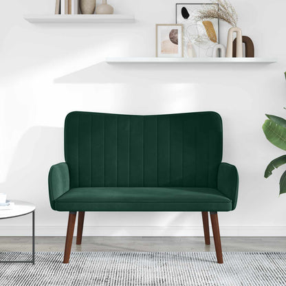 Divano a 2 Posti Verde Scuro 115 x 61 x 87 cm Velluto (V)