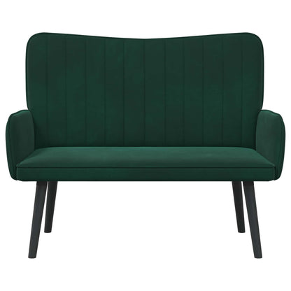 Sofa a Due Posti Verde Scuro 115 x 61 x 87 cm Velluto | homemem39