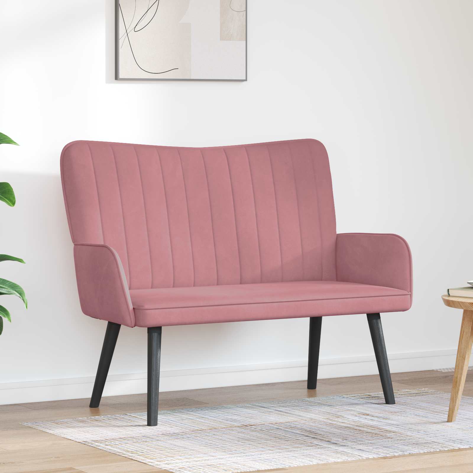 Sofa a Due Posti Rosa 115 x 61 x 87 cm Velluto | homemem39