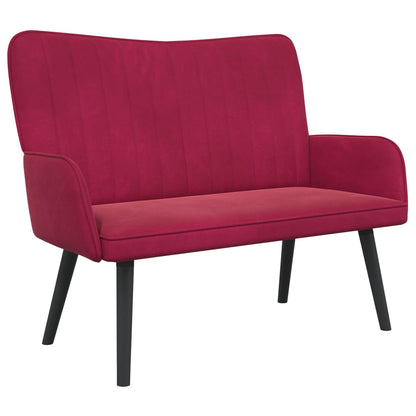 Sofa a Due Posti Rosso vino 115 x 61 x 87 cm Velluto | homemem39