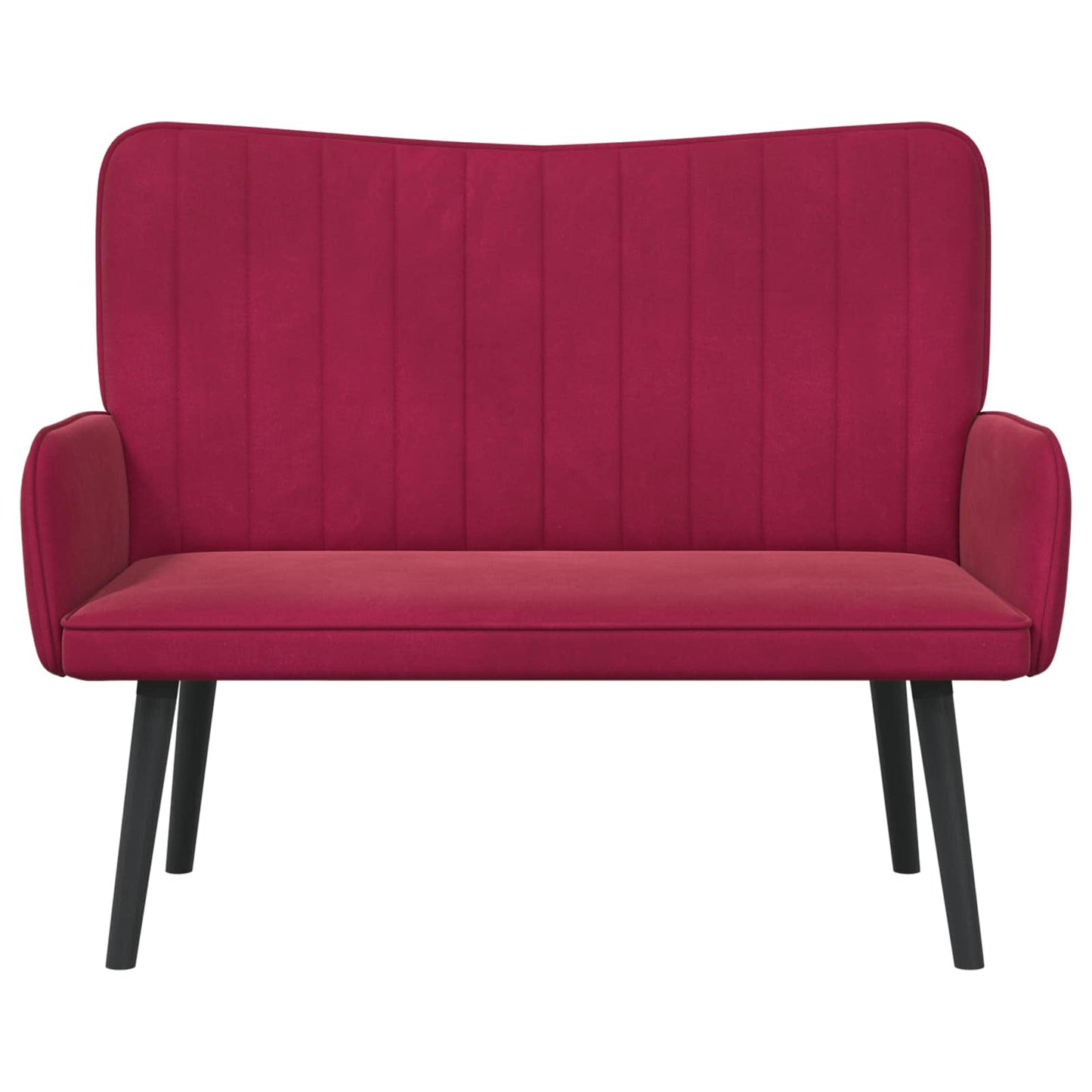 Divano a 2 Posti Rosso Vino 115 x 61 x 87 cm Velluto (V)