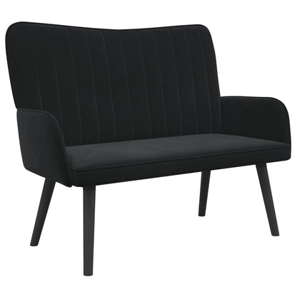 Sofa a Due Posti Nero 115 x 61 x 87 cm Velluto | homemem39