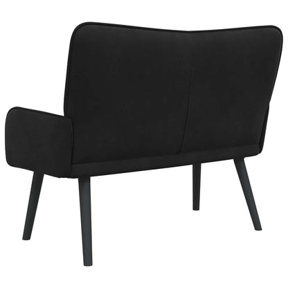 Sofa a Due Posti Nero 115 x 61 x 87 cm Velluto | homemem39