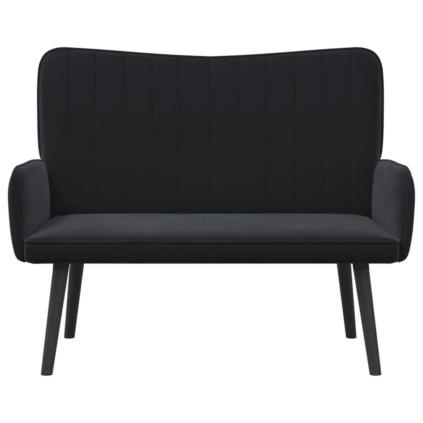 Sofa a Due Posti Nero 115 x 61 x 87 cm Velluto | homemem39