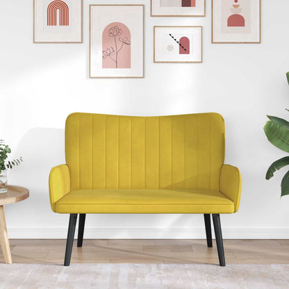 Sofa a Due Posti Giallo 115 x 61 x 87 cm Velluto | homemem39