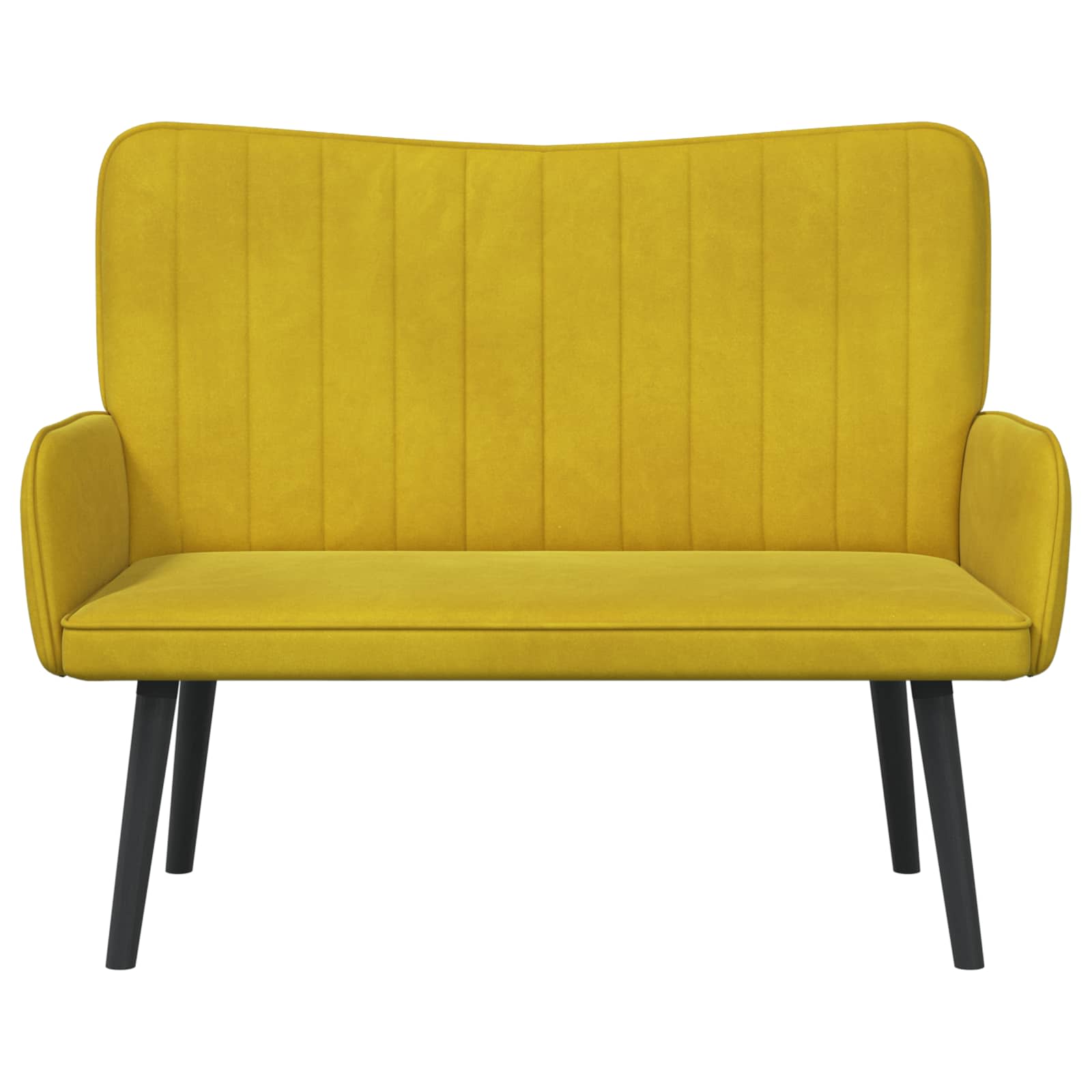 Sofa a Due Posti Giallo 115 x 61 x 87 cm Velluto | homemem39