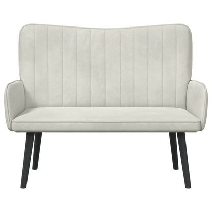 Sofa a Due Posti Crema 115 x 61 x 87 cm Velluto | homemem39