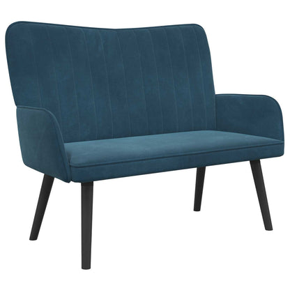 Sofa a Due Posti Blu 115 x 61 x 87 cm Velluto | homemem39