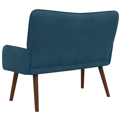 Divano a 2 Posti Blu 115 x 61 x 87 cm Velluto (V)
