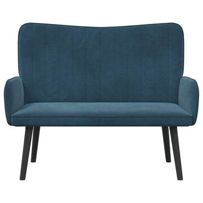 Sofa a Due Posti Blu 115 x 61 x 87 cm Velluto | homemem39
