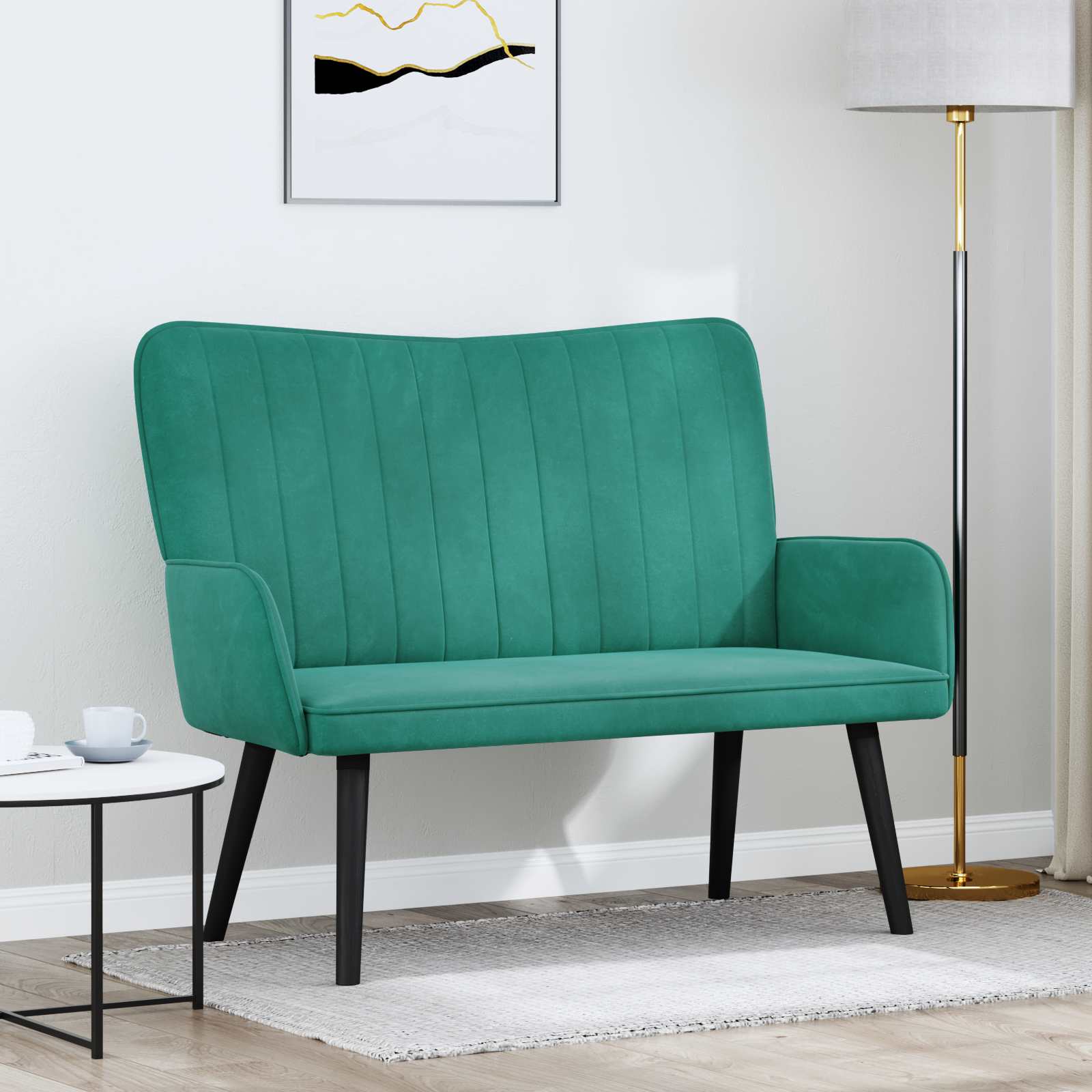 Sofa a Due Posti Turchese 115 x 61 x 87 cm Velluto | homemem39